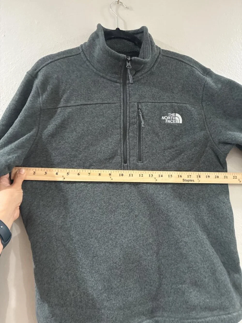 The North Face Men's Gordon Lyons Quarter Zip Jacket sweater-knit fleece size L